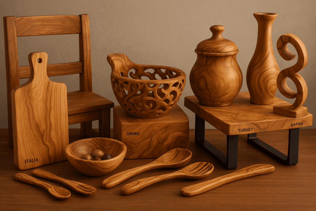 Traditional Mediterranean olive wood craftsmanship with worldwide recognition